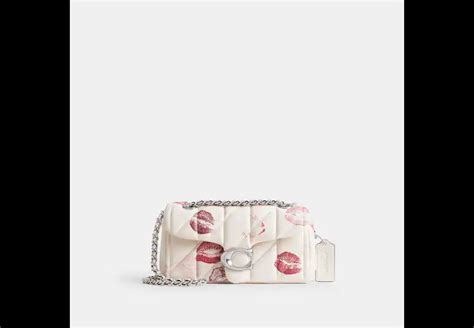 tabby shoulder bag 20 with quilting and lip print|tabby shoulder bag coach.